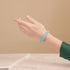 Aigue-marine | Argent | Bracelet double macramé en verre Cheshire